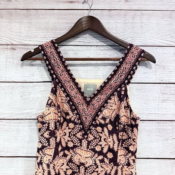 Anthropologie Maeve Cour Royal Corduroy Dress Size 4 Sleeveless Boho Midi - Picture 8 of 12